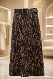 Animalprint-Rock mit Schnallengürtel