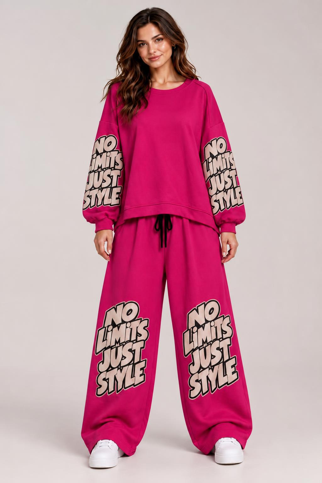Oversize-Sweatshirt in Pink mit Statement-Ärmeln