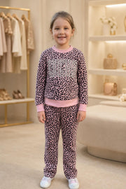Rosa Leoparden Zweiteiler mit Statement-Print